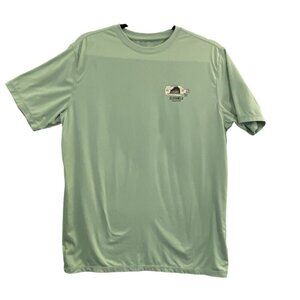 ECOSHIELD Men Graphic Tee Size S Green Short Sleeve Skull Palm Tree 74-4